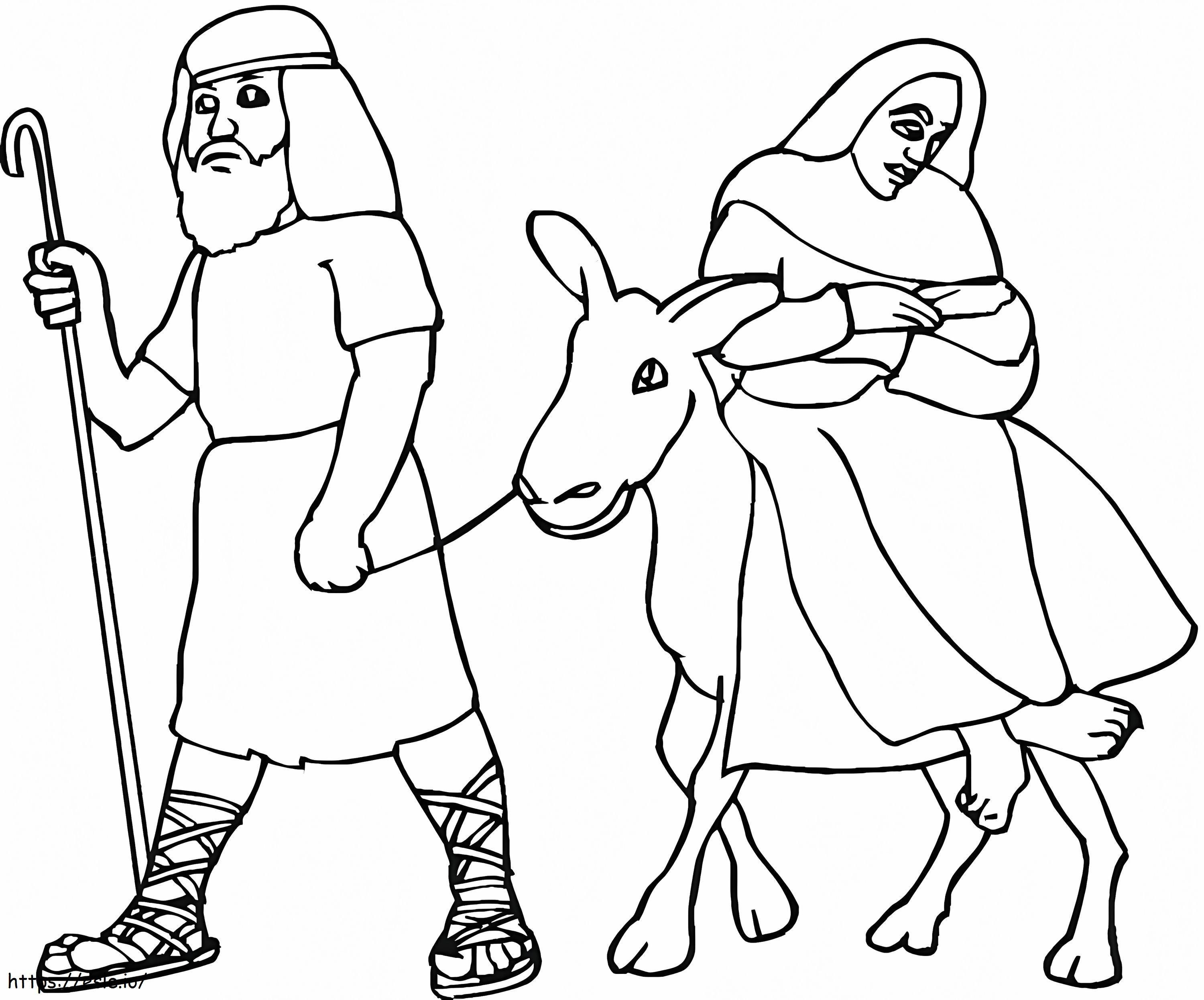 Joseph Mary ve Bebek İsa boyama
