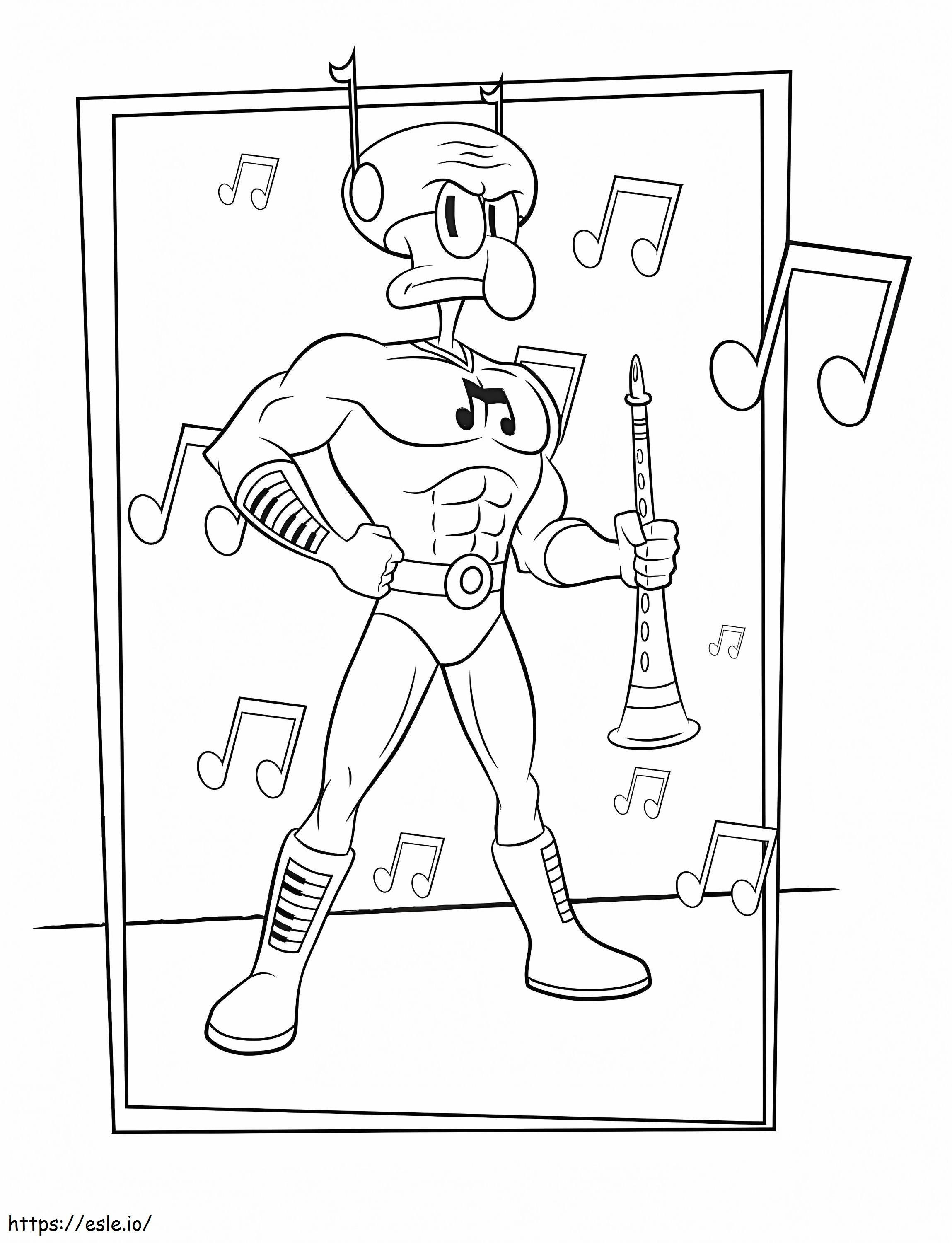 Strong Squidward Tentacles coloring page
