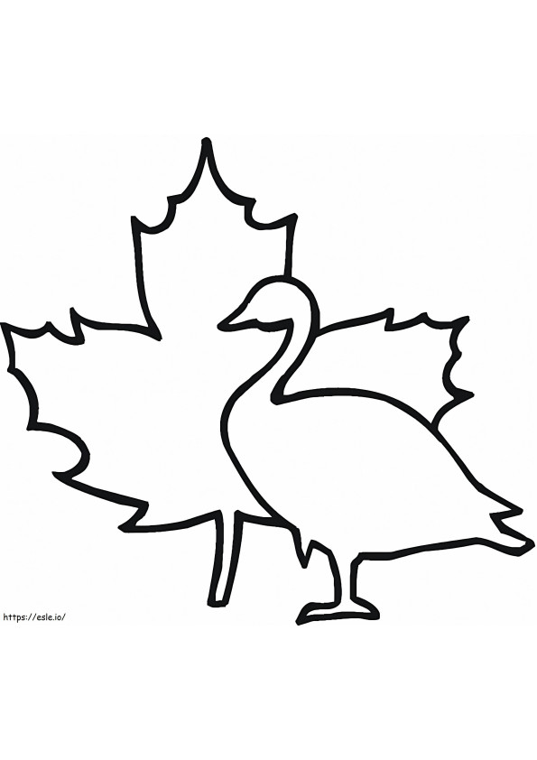 Feuille d'érable et oie