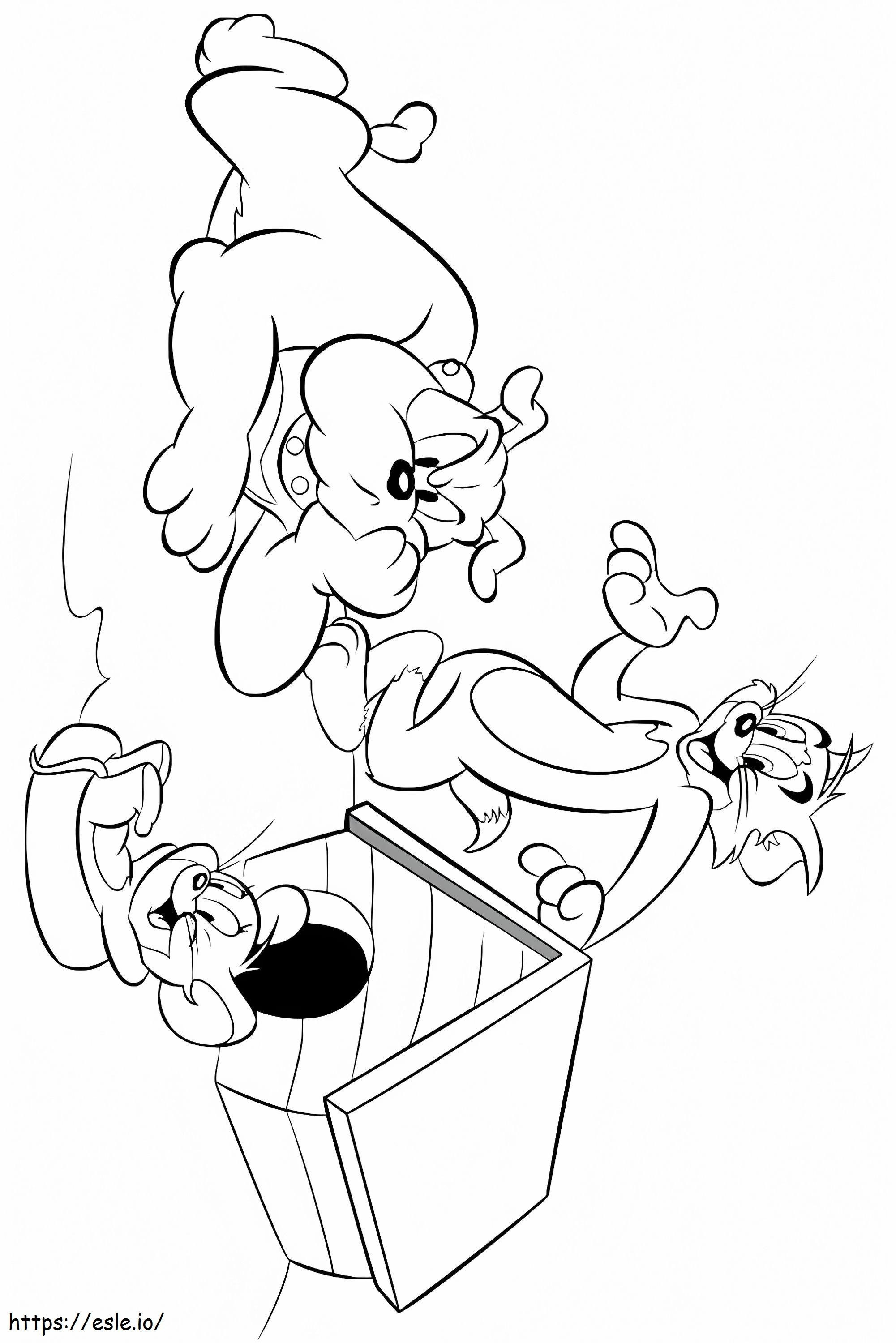 Coloriage  Personnages Tom et Jerry A4 à imprimer dessin