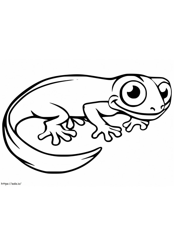 Adorable Newt coloring page