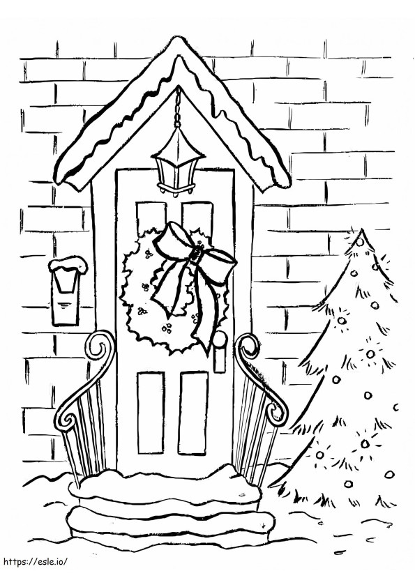 Decorated The Front Door coloring page