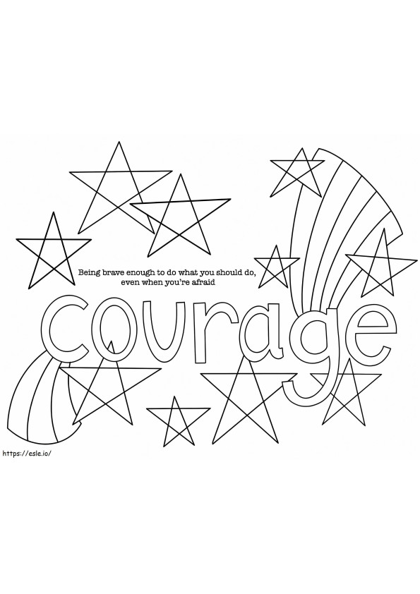 Nice Courage Quote coloring page