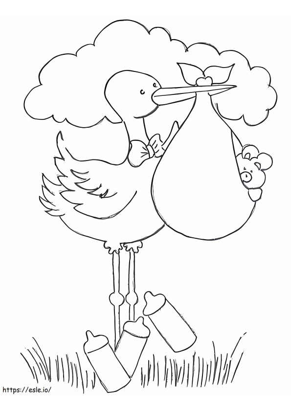 Stork 3 coloring page