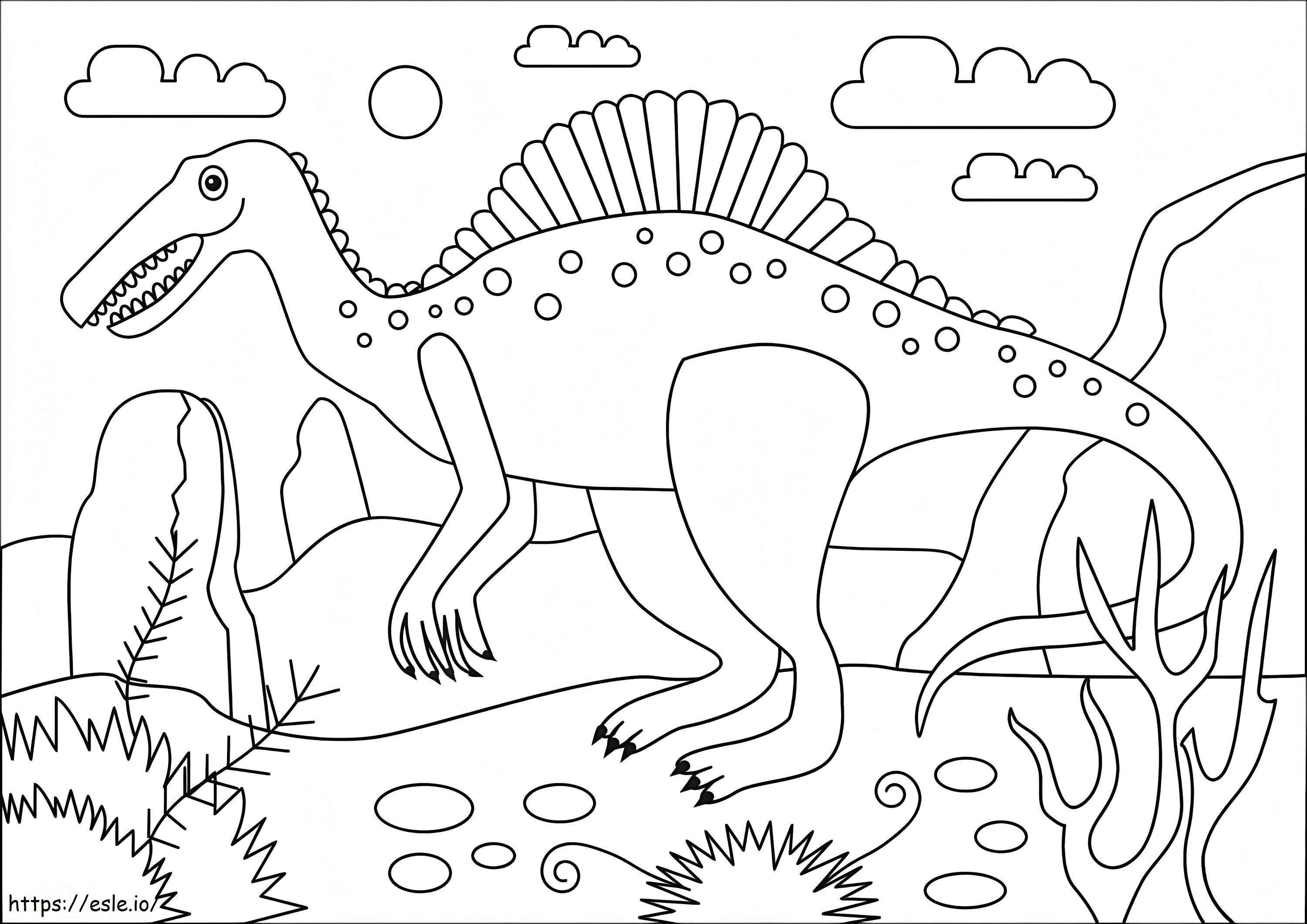 Helppo Spinosaurus värityskuva