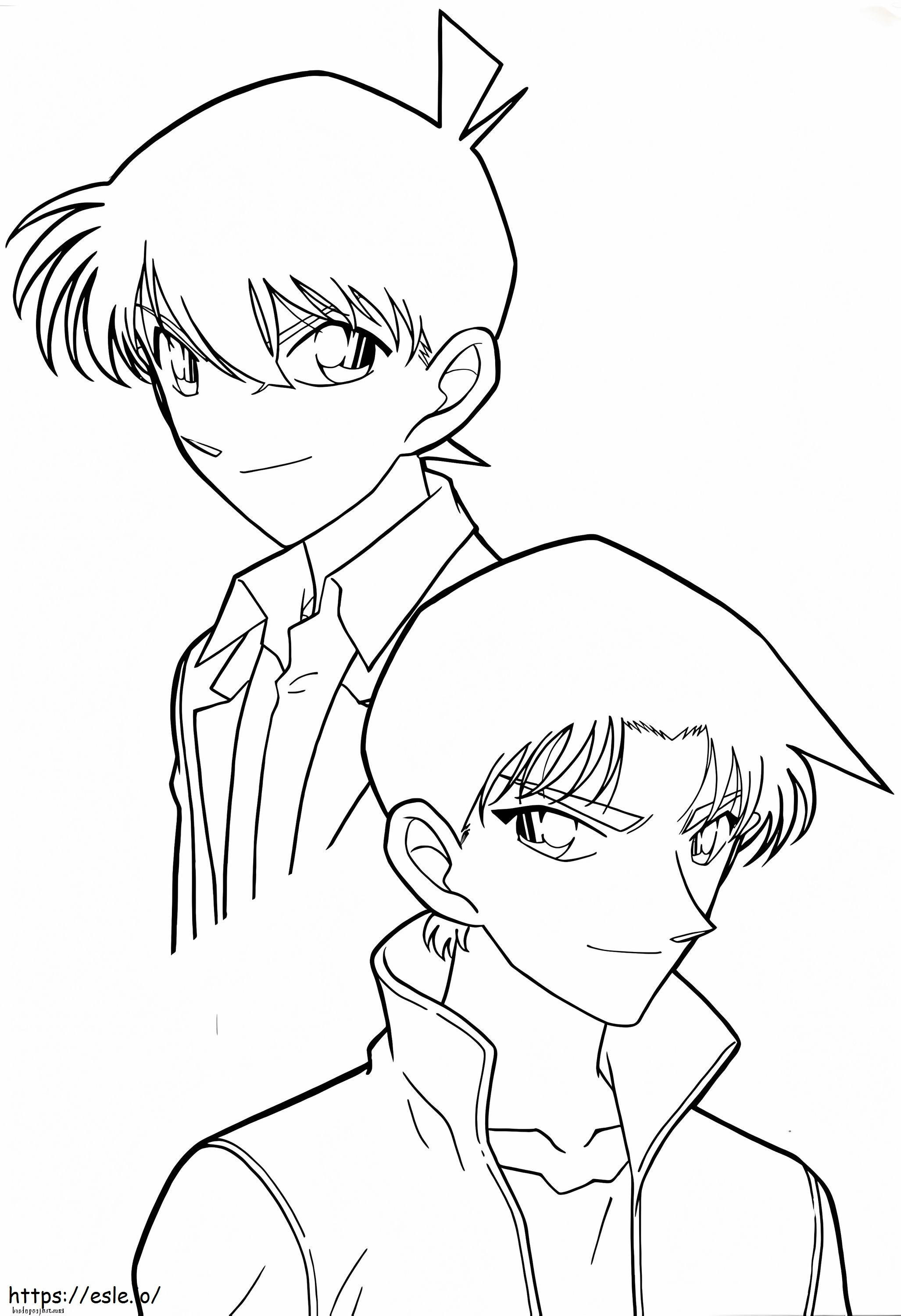 Shinichi Y Heiji coloring page