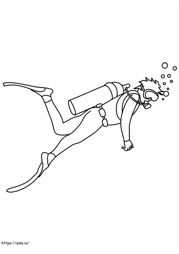 Simple Diver coloring page