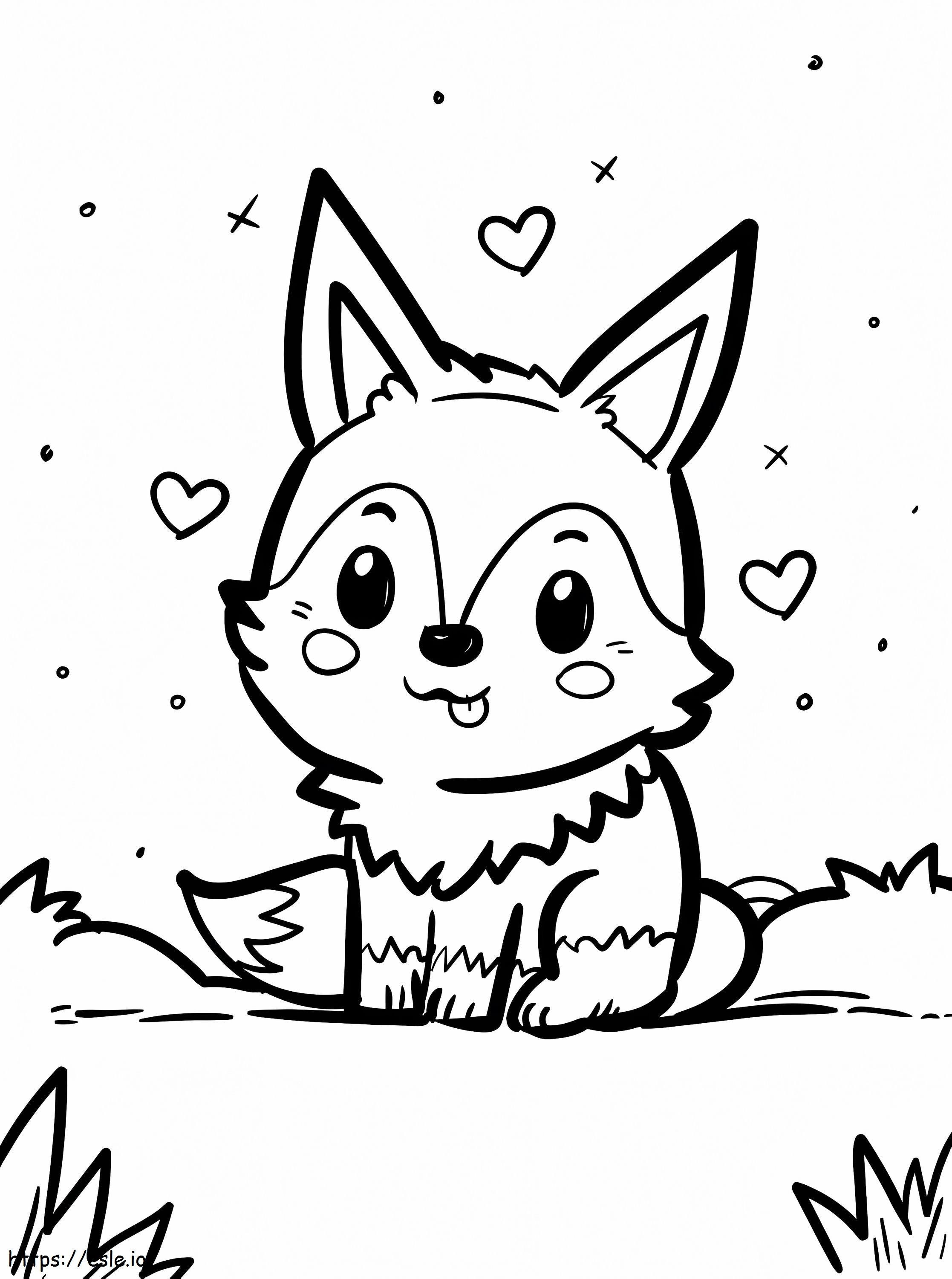 Little Cute Fox coloring page