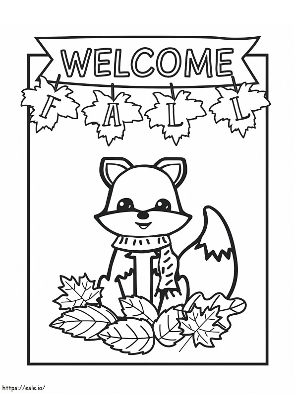 Welcome Autumn coloring page