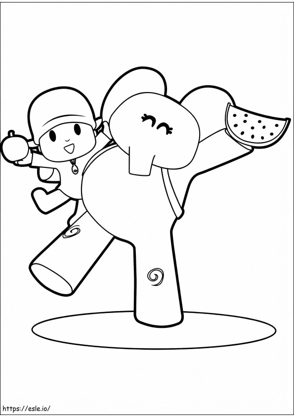 Elly And Pocoyo coloring page
