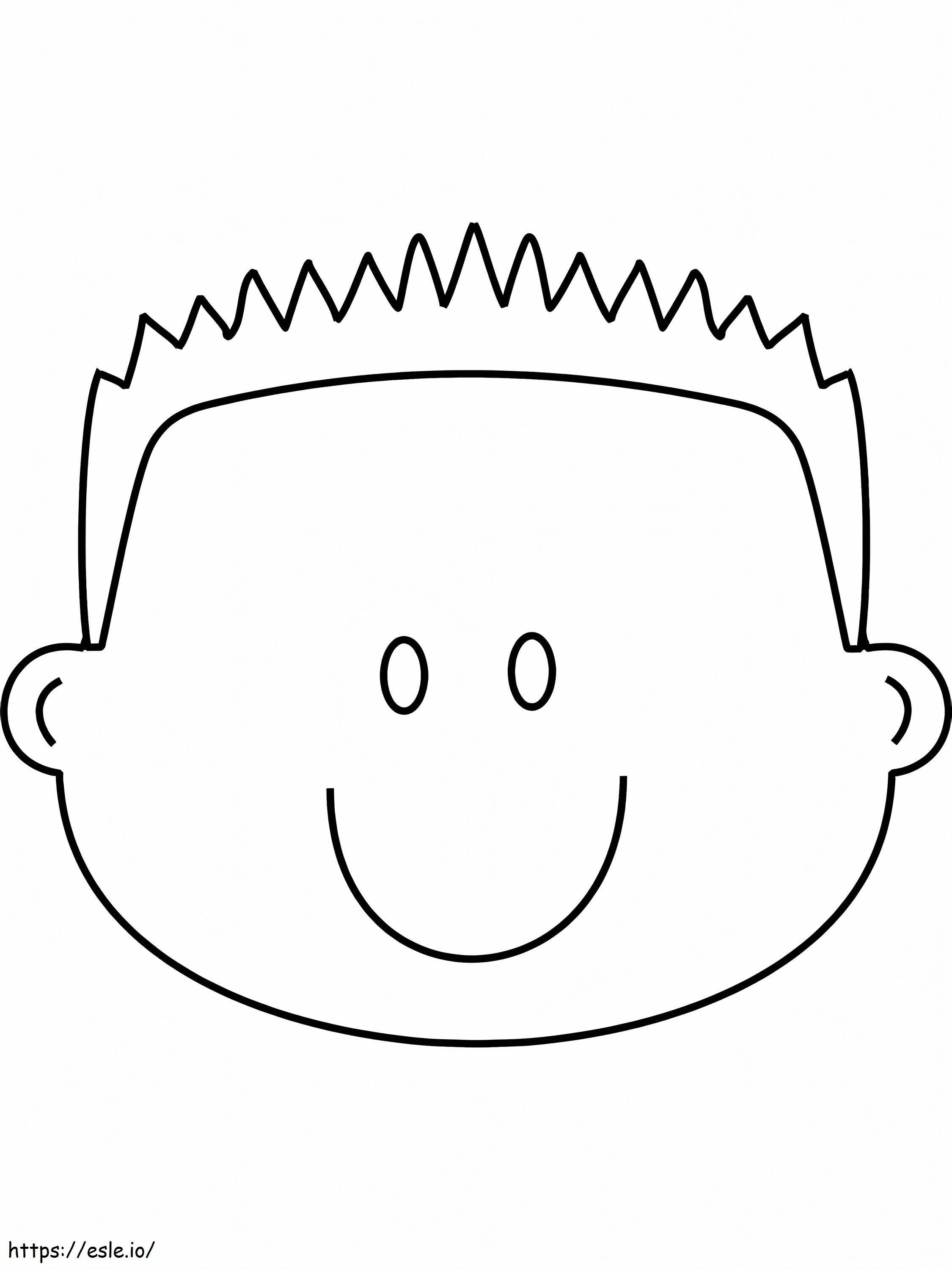 Coloriage Visage souriant d'enfant à imprimer dessin