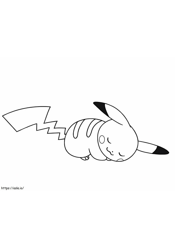 Coloriage Pikachu Qui Dort à imprimer dessin