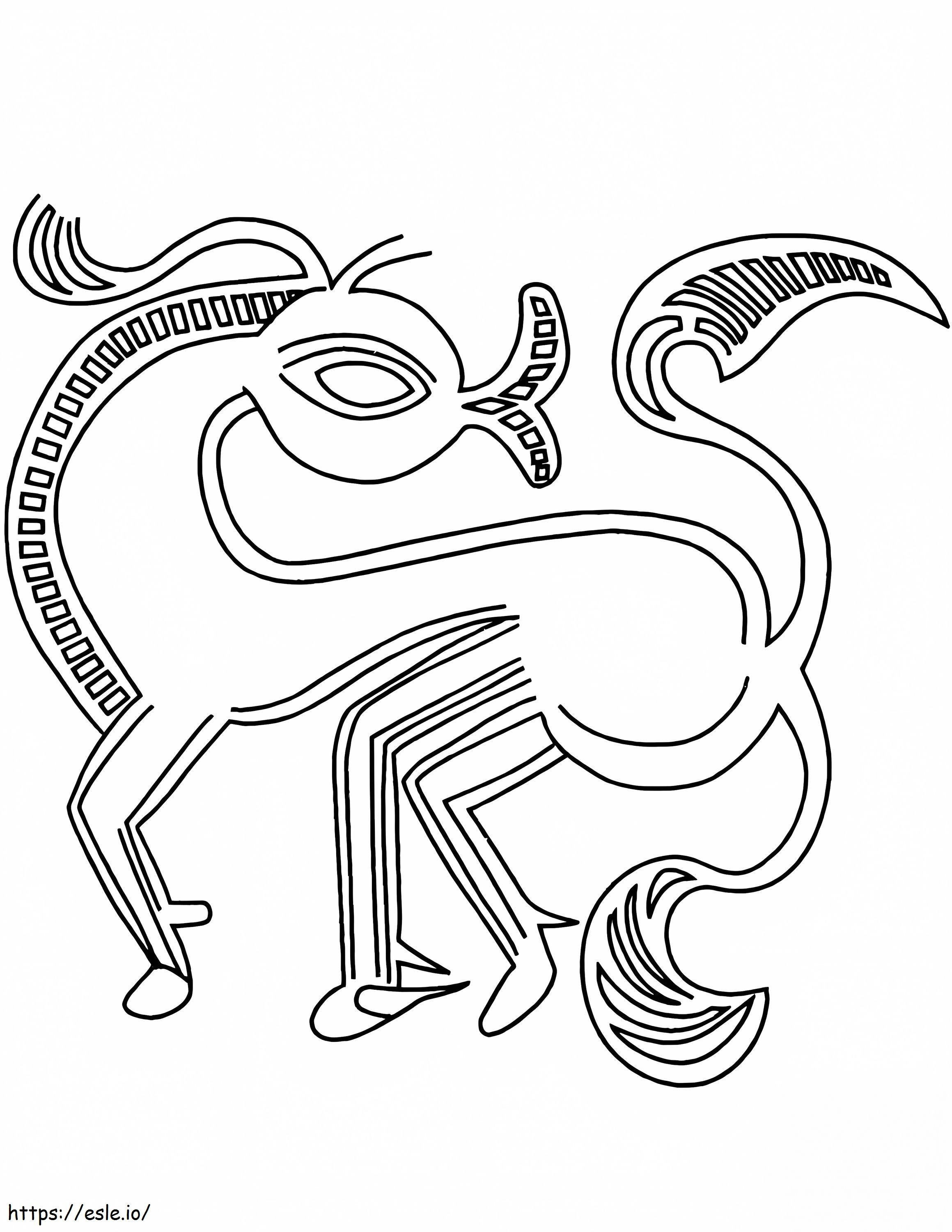 Diseño de caballo celta para colorear