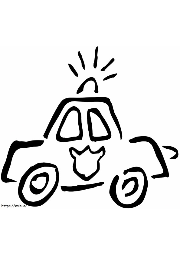 Simple Police Car coloring page