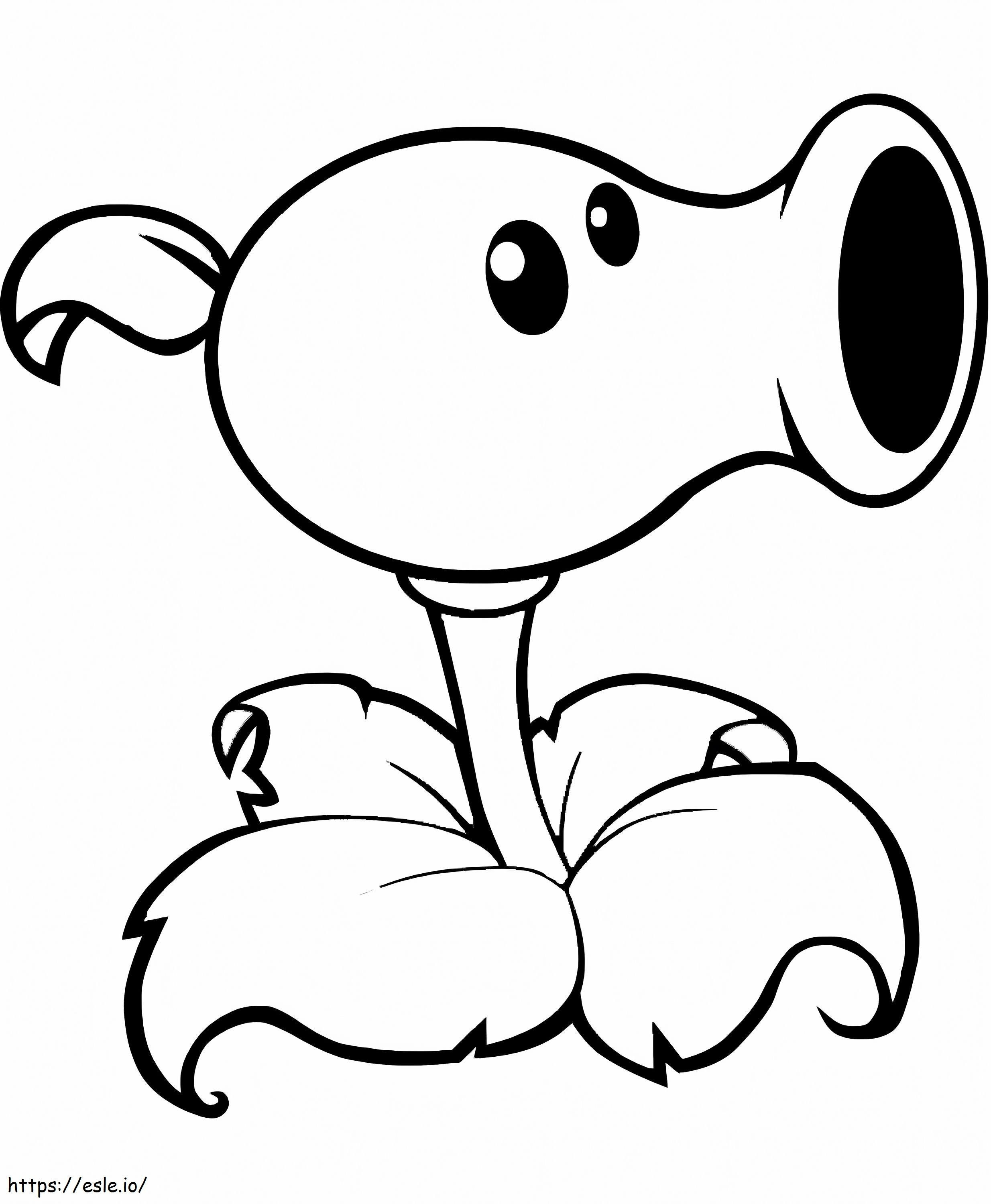 Peashooter A4 coloring page
