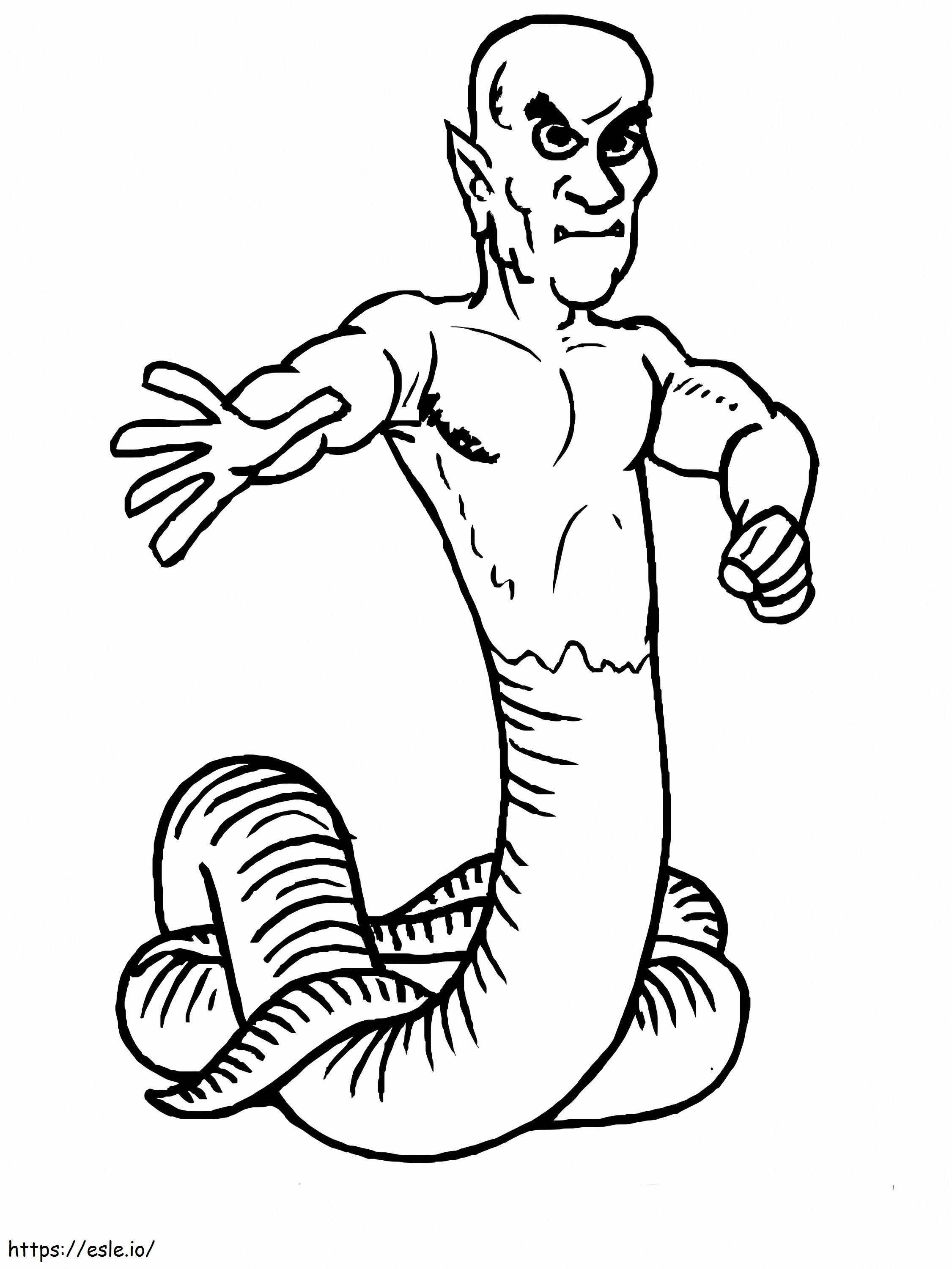 Scary Snake Man coloring page