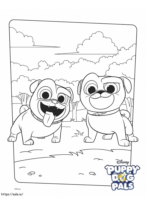 Happy Bingo And Rolly Coloring Page coloring page