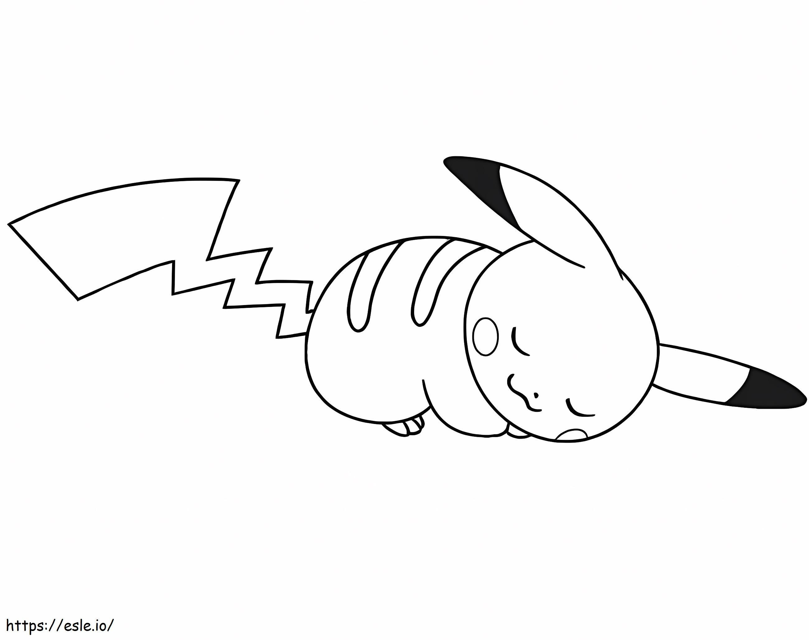 Coloriage Pikachu endormi à imprimer dessin