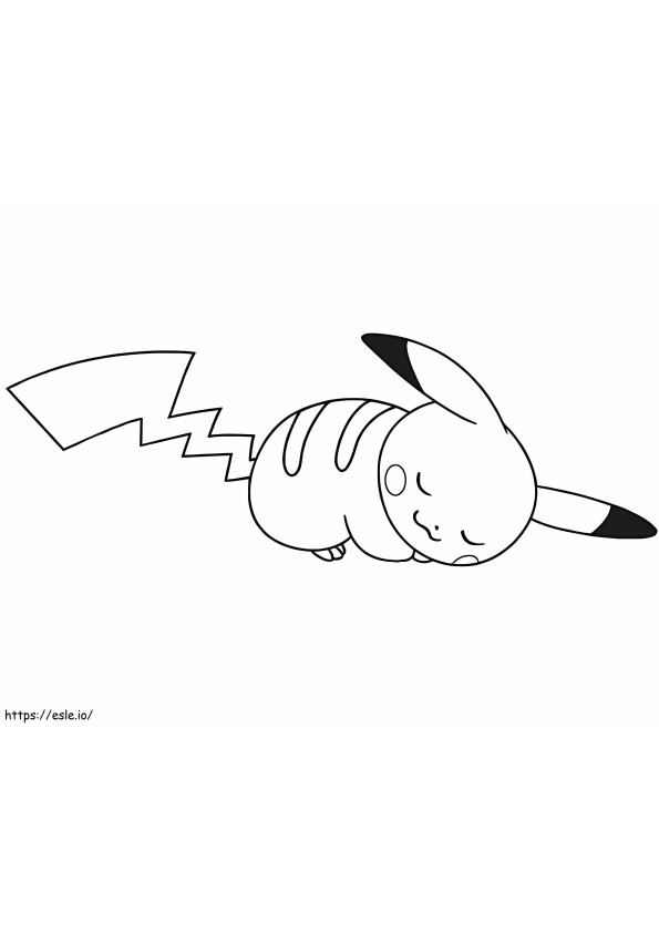Spanie Pikachu kolorowanka