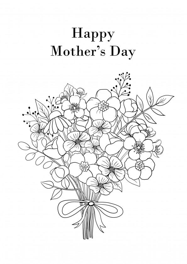 easy mother day flowers to print for free