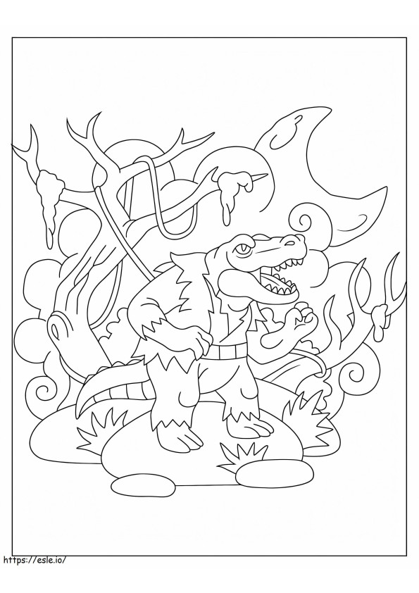 Monster Crocodile coloring page