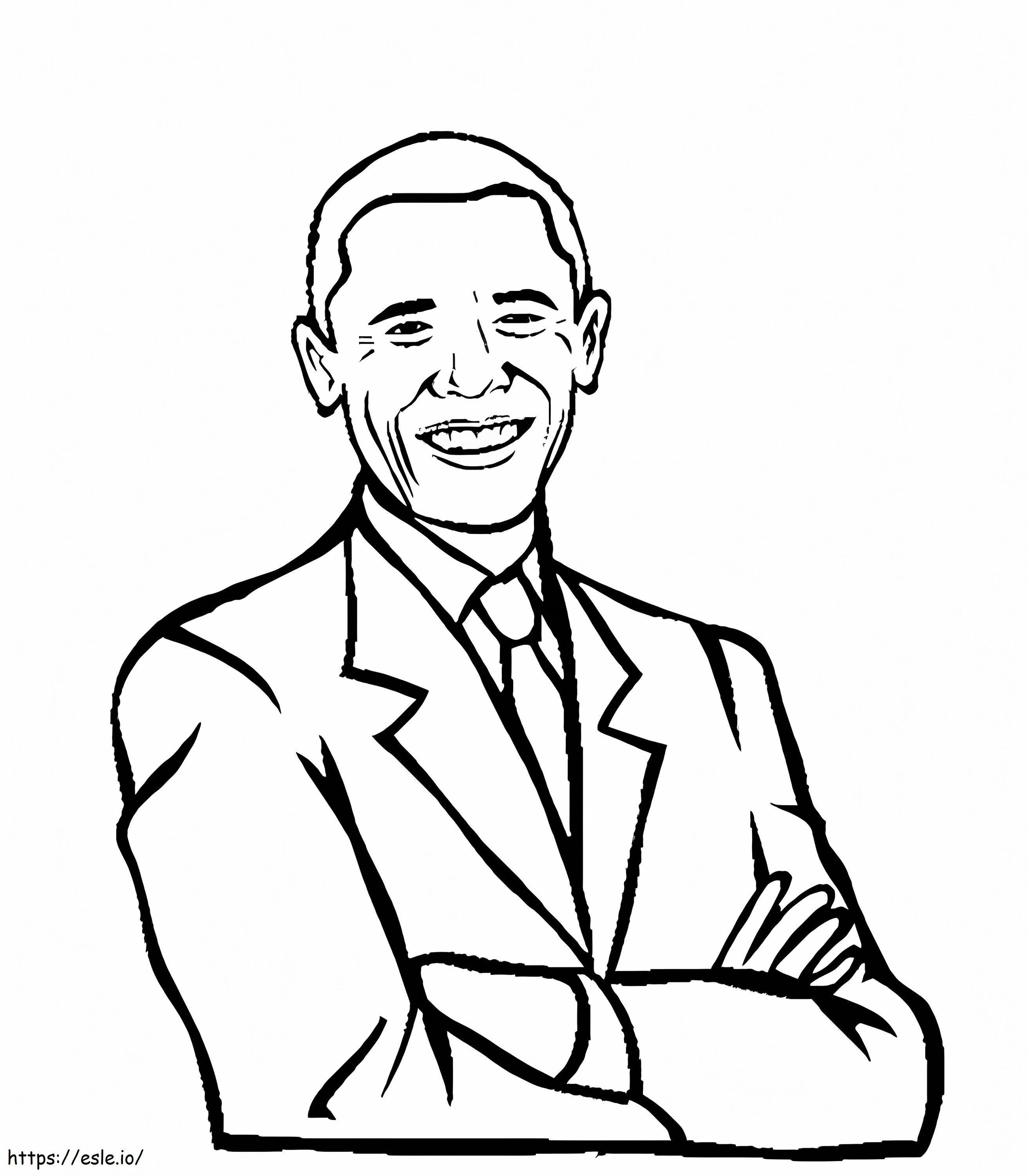 Grappige Obama kleurplaat kleurplaat
