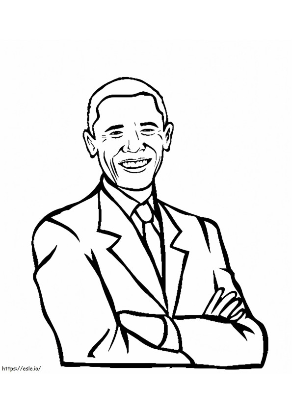 engraçado Obama para colorir