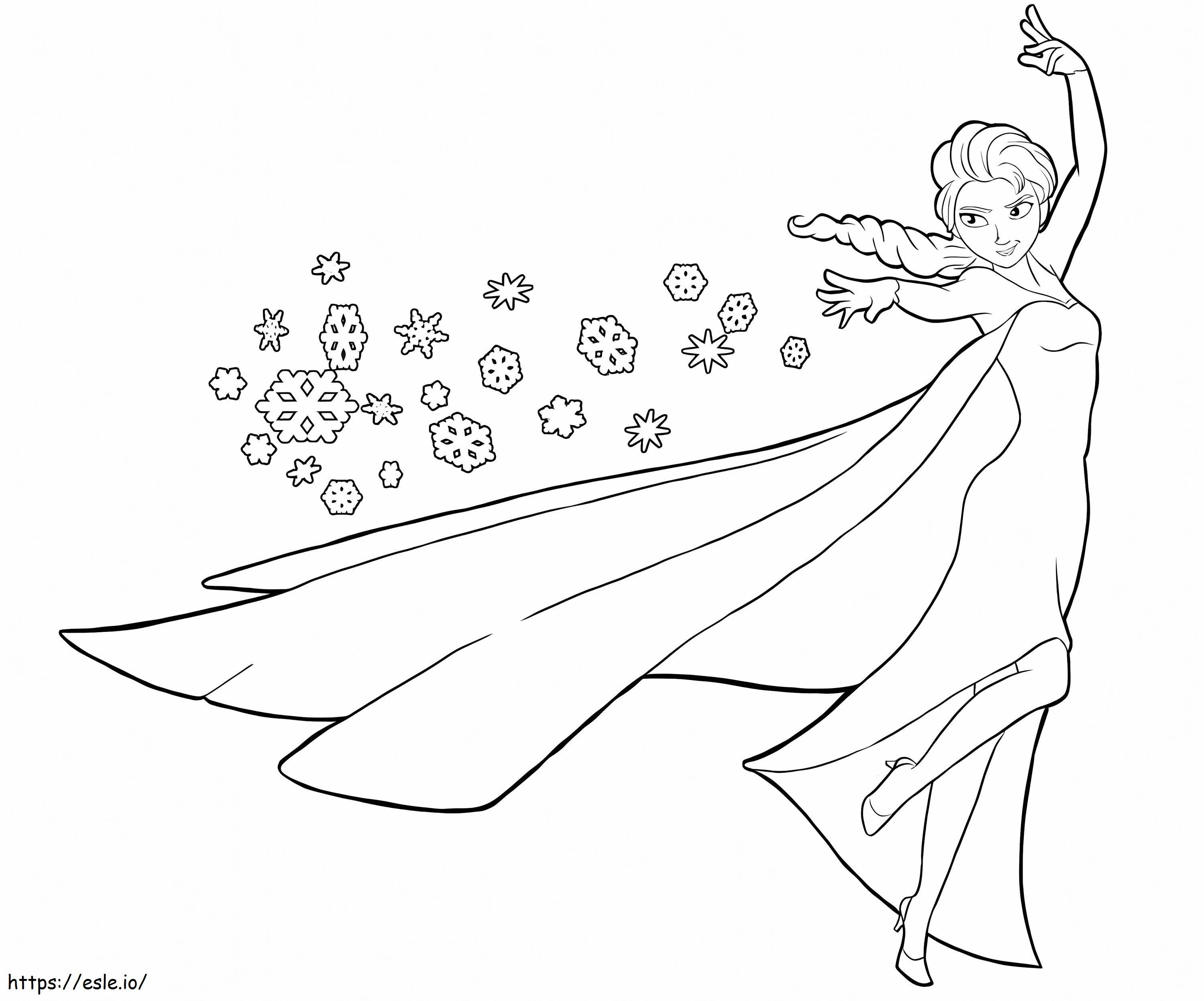 Coloriage Puissante Elsa à imprimer dessin