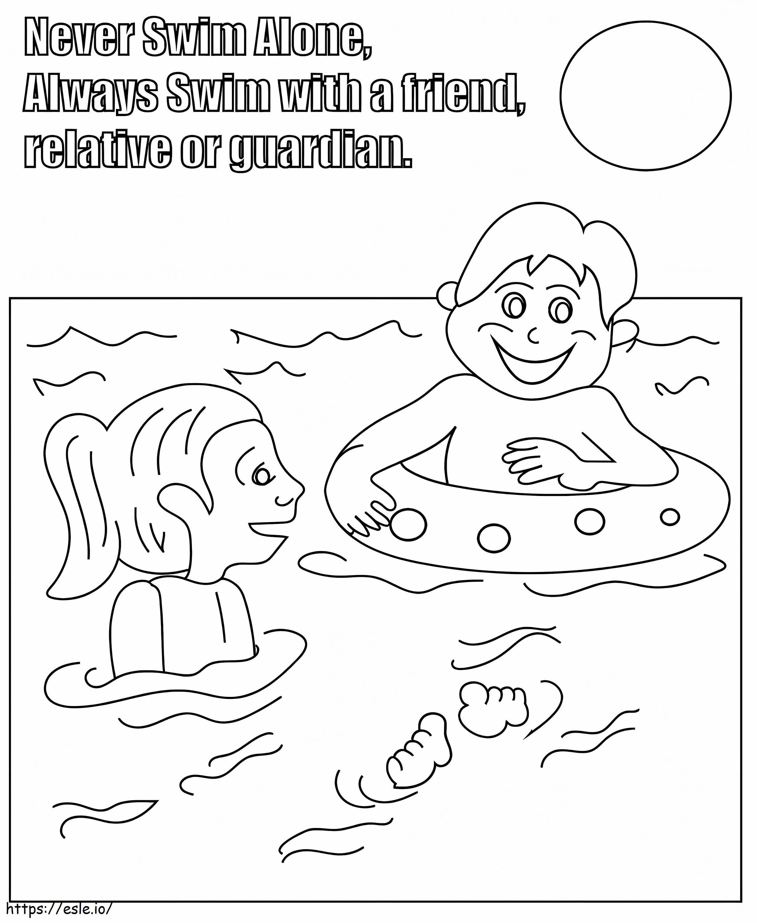Printable Water Safety coloring page