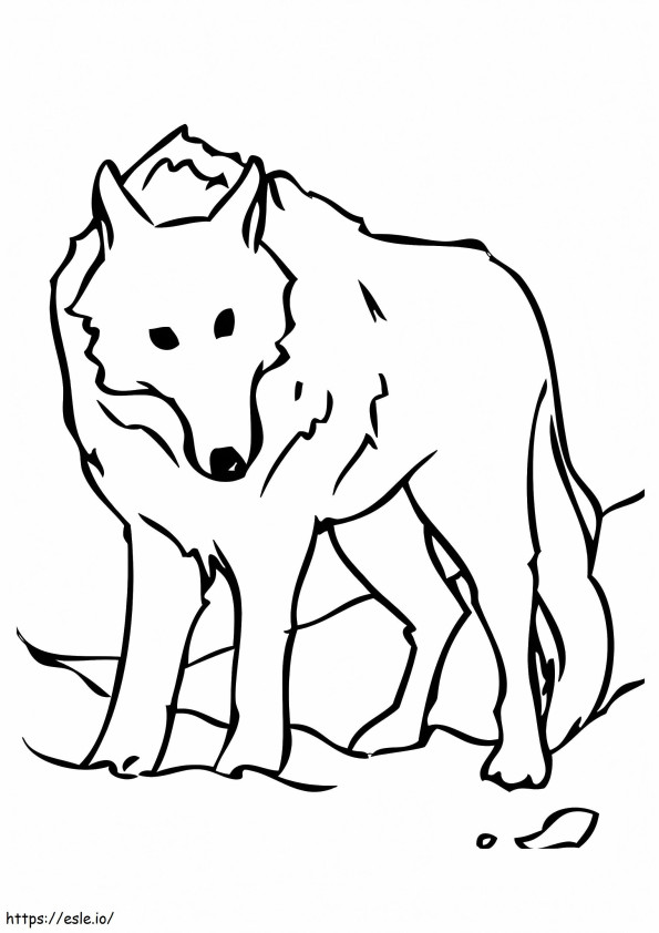 Coloriage  Le loup stationnaire A4 à imprimer dessin