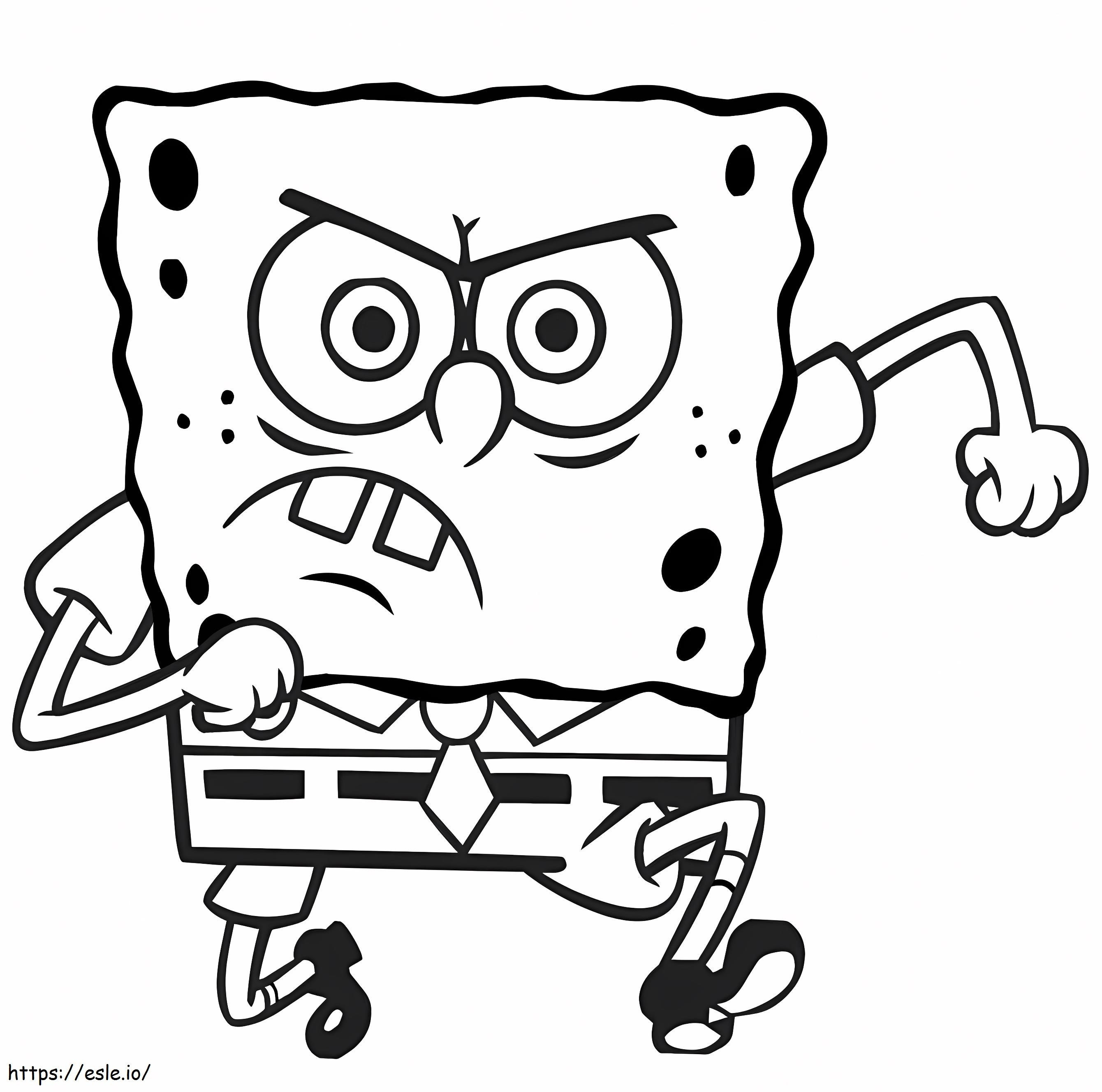 Angry Spongebob A4 coloring page