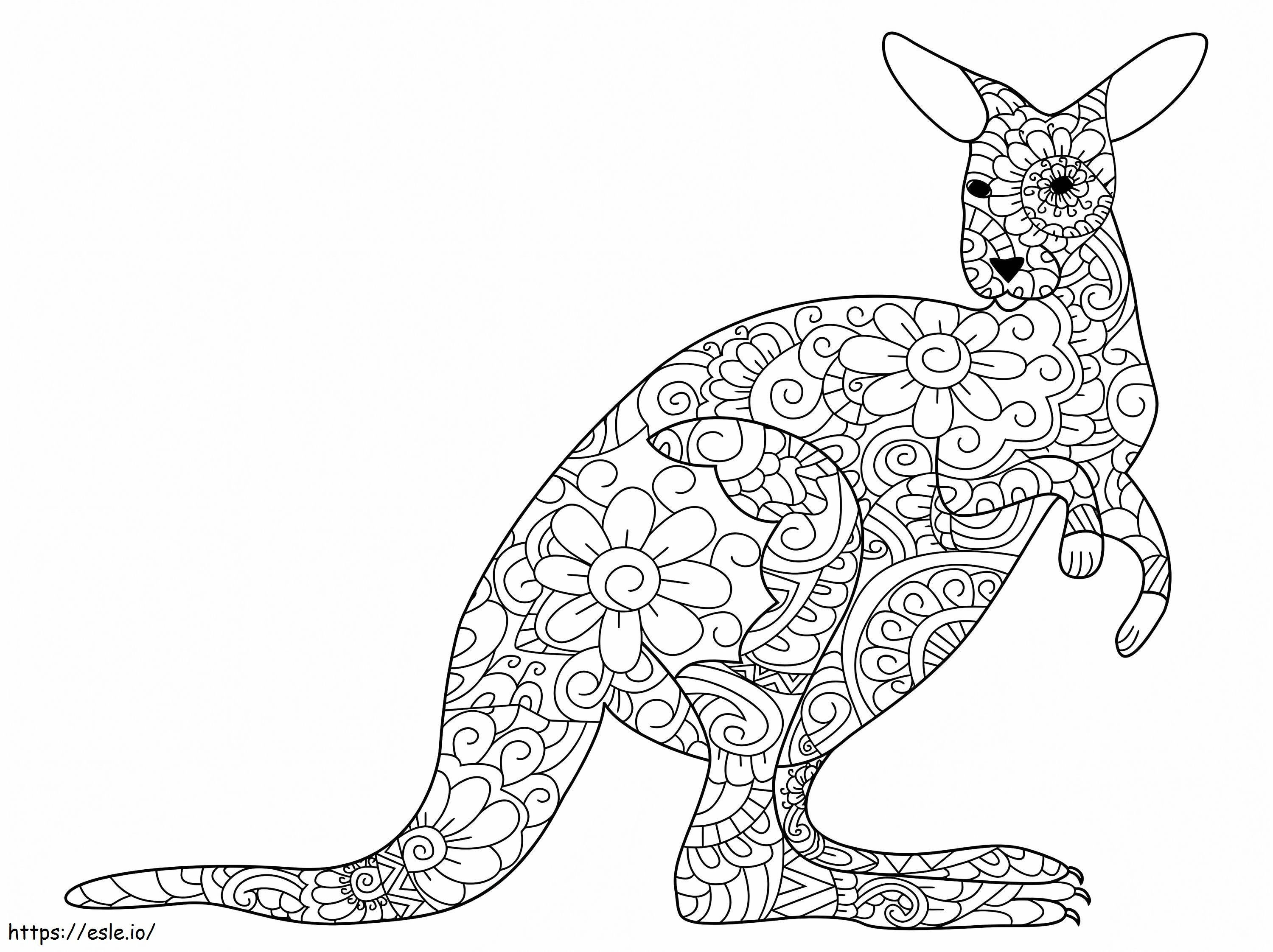Coloriage Mandala kangourou à imprimer dessin