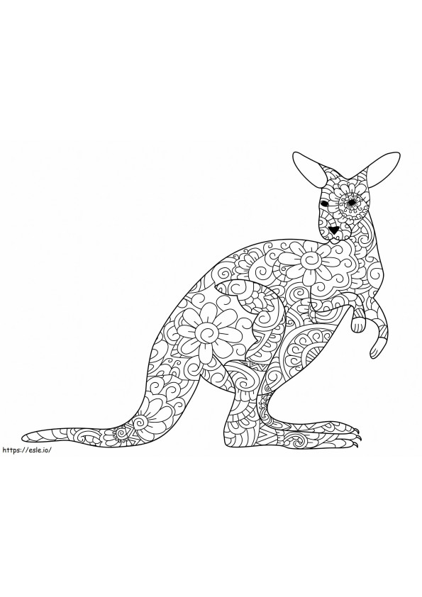 Kangaroo Mandala coloring page