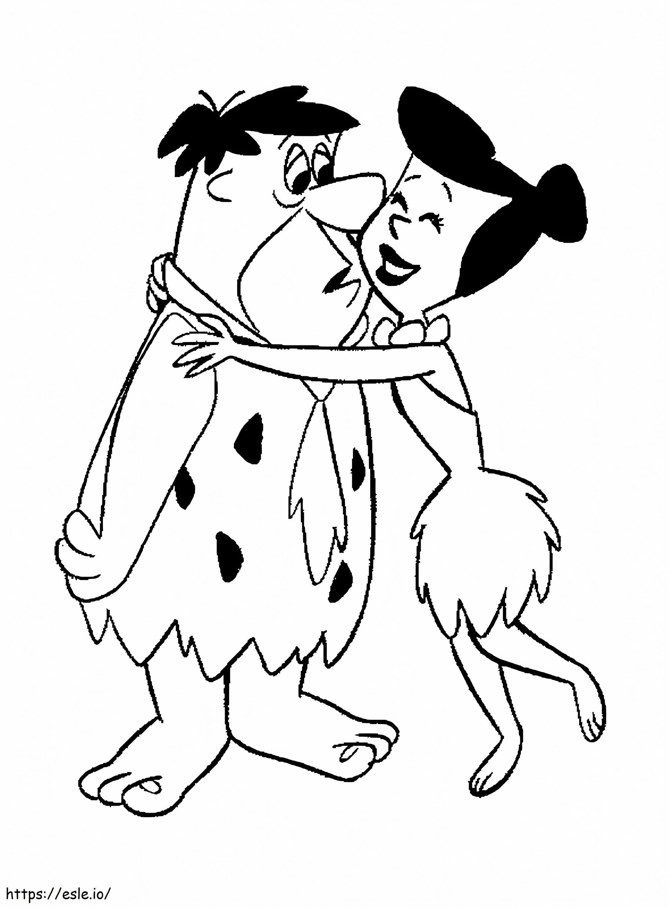 Coloriage Fred et Wilma à imprimer dessin