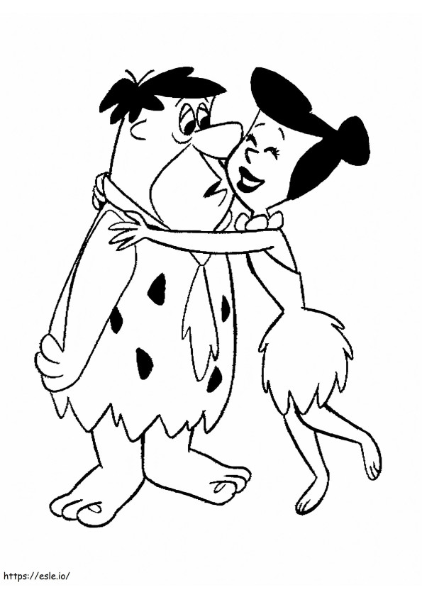 Coloriage Fred et Wilma à imprimer dessin
