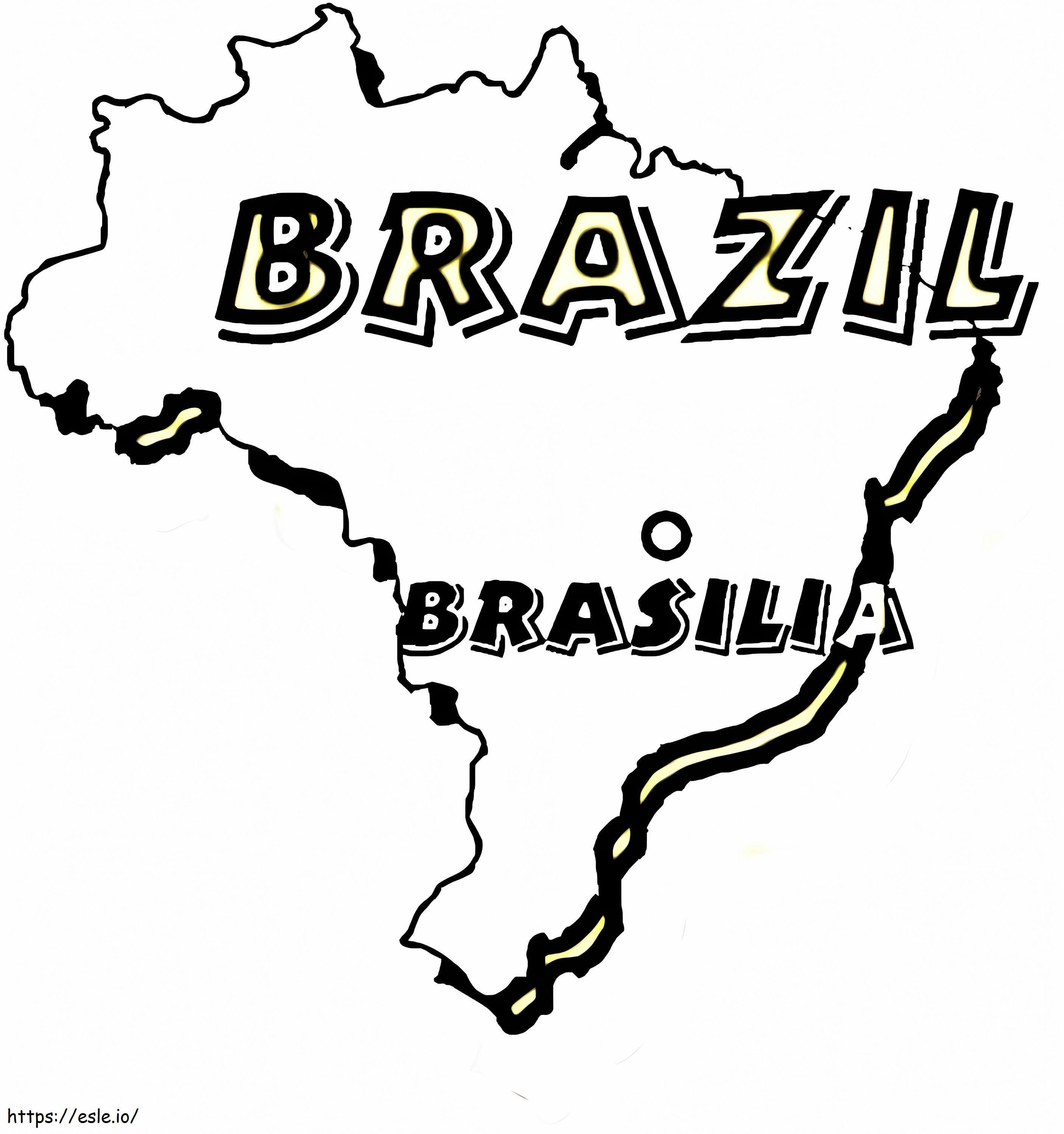 Coloriage Carte Brésil à imprimer dessin