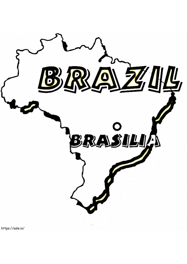 Coloriage Carte Brésil à imprimer dessin
