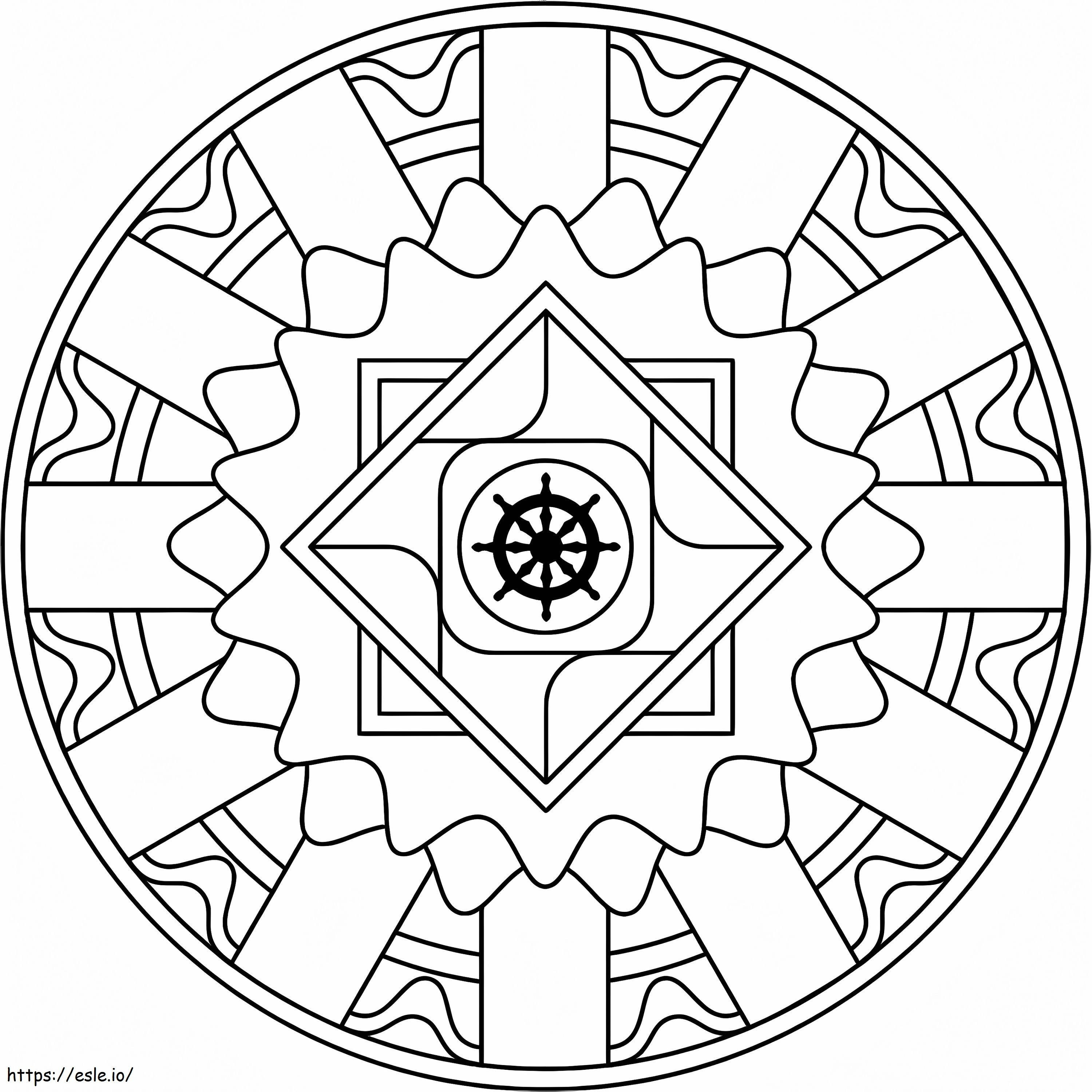 Mandala With Samsara coloring page