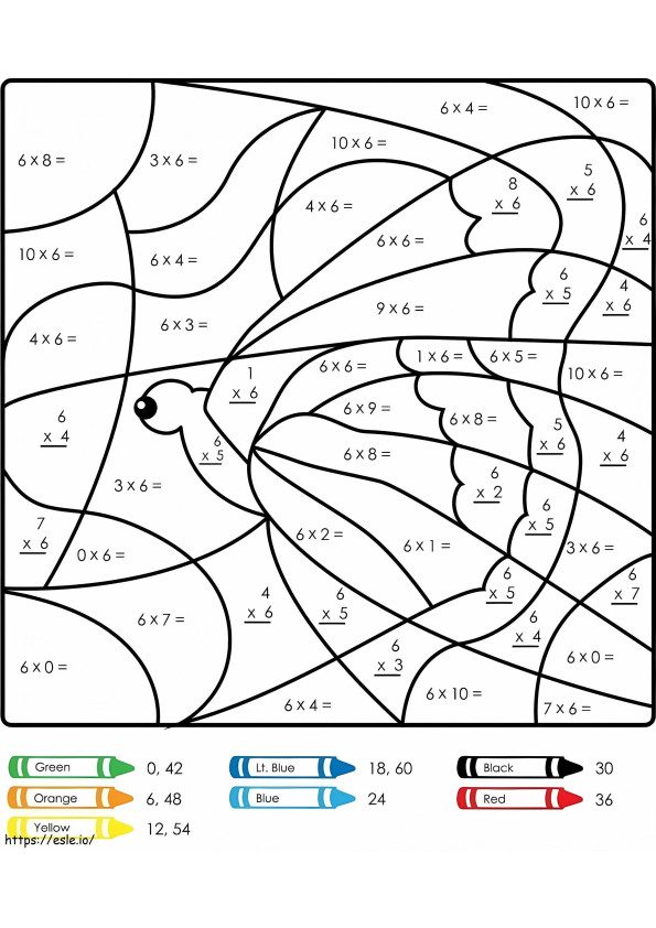 Butterfly Multiplication Color By Number coloring page