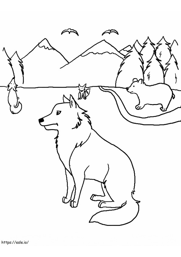 Coyote And Bear coloring page