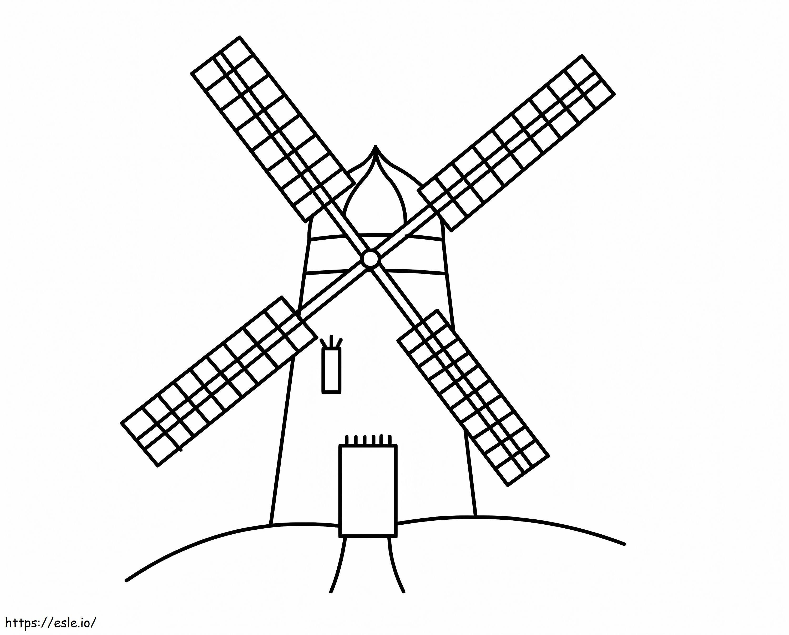 Coloriage Moulin à vent gratuit à imprimer dessin