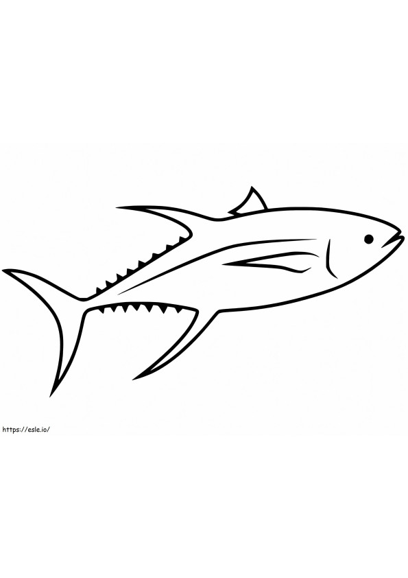 Tuńczyk żółtopłetwy do druku kolorowanka