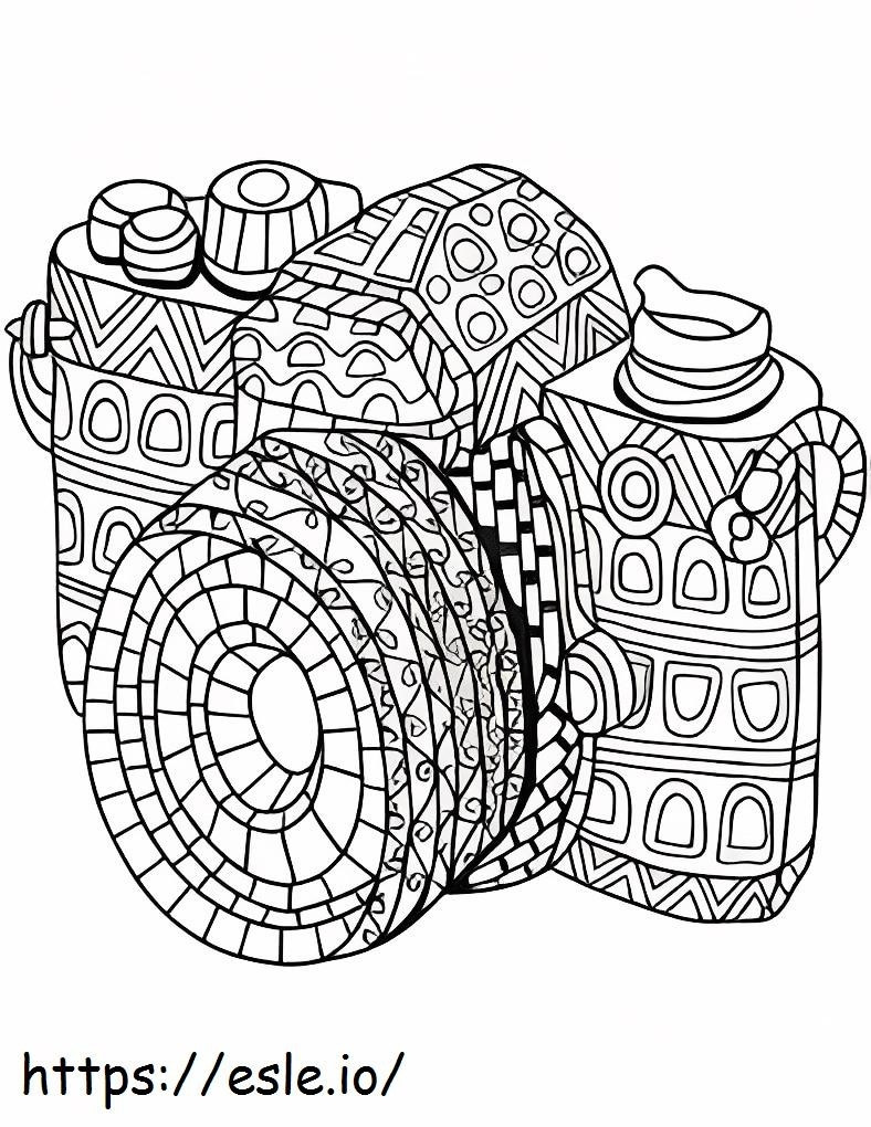 Câmera Zentangle para colorir