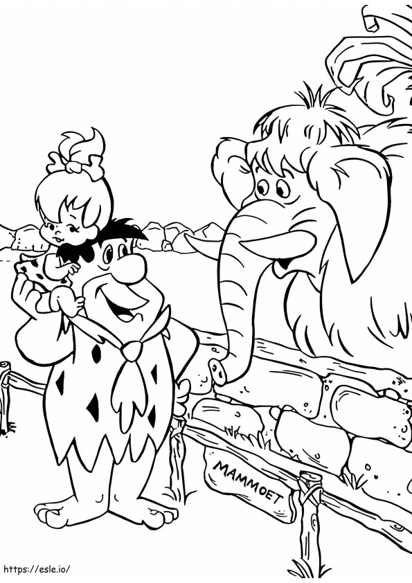 Fred Flintstones Goes To The Zoo coloring page