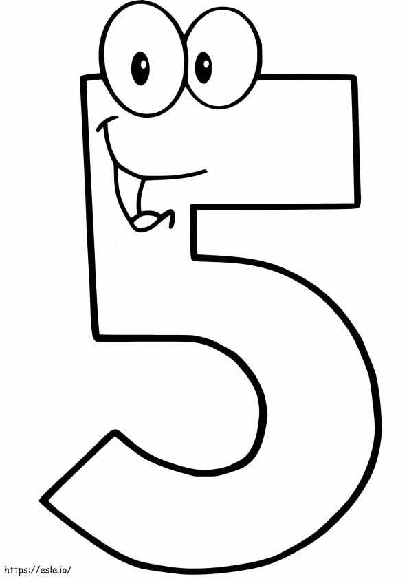 Animated Number 5 coloring page