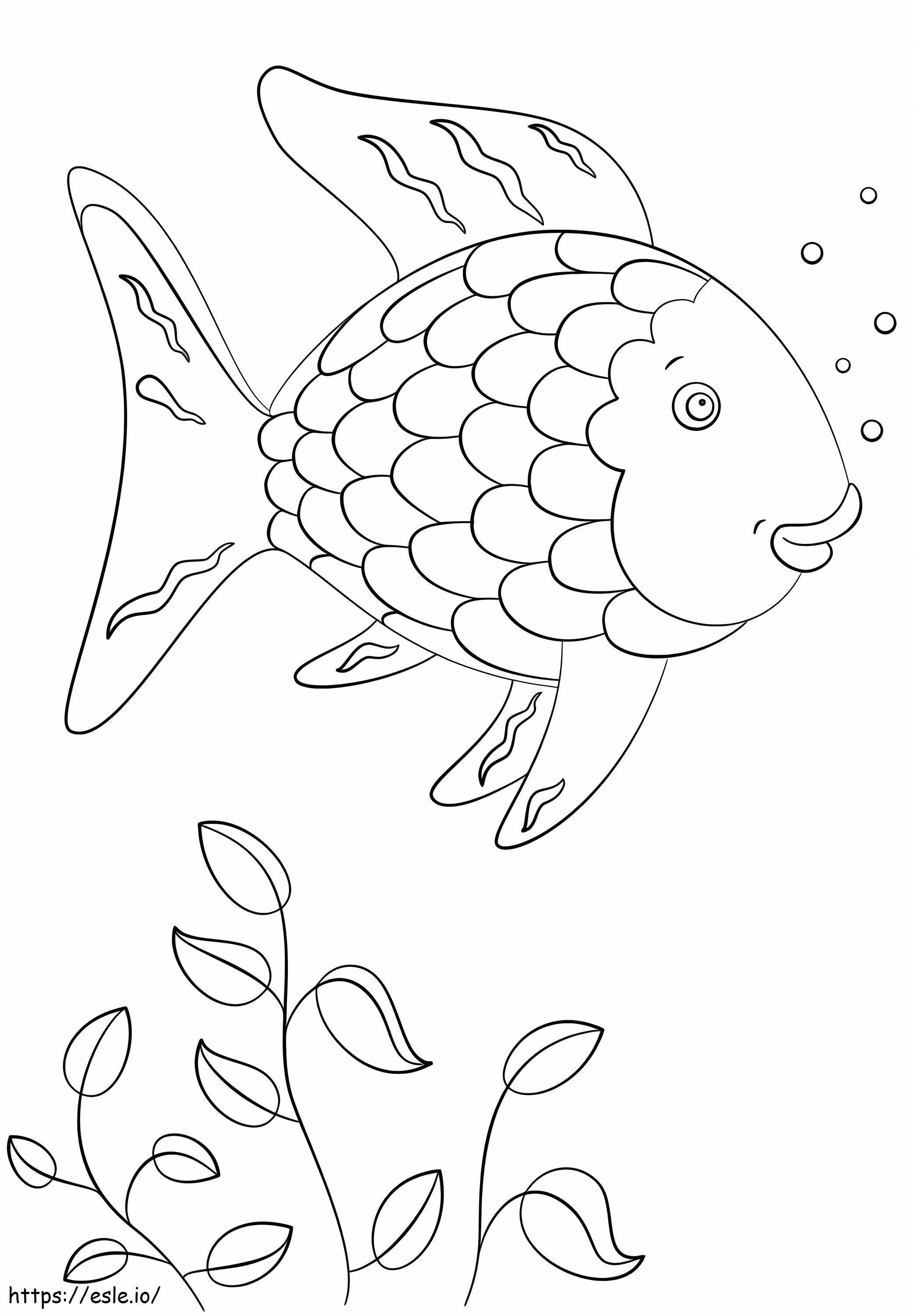 Simple Rainbow Fish coloring page