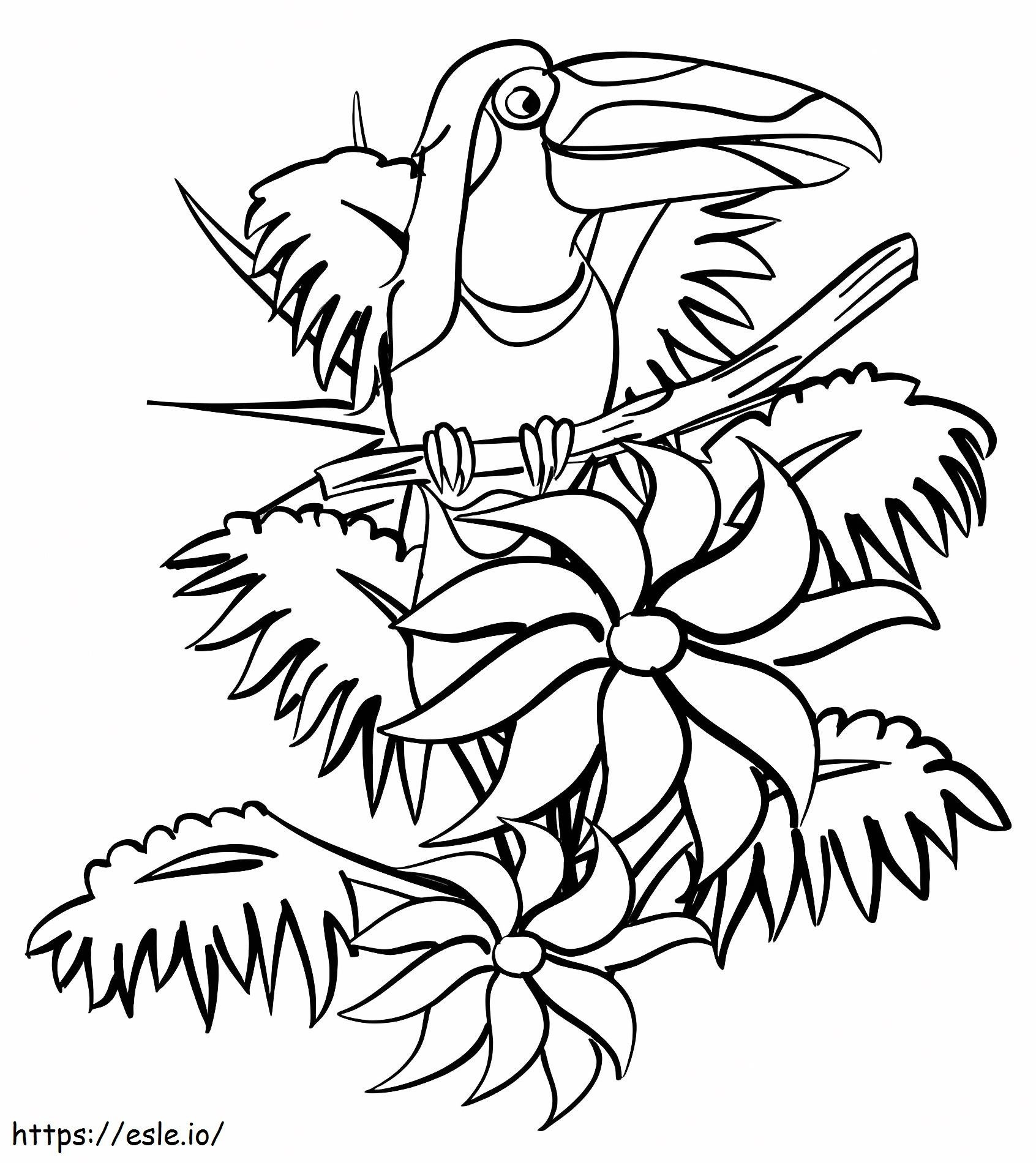 Toucan In The Jungle coloring page