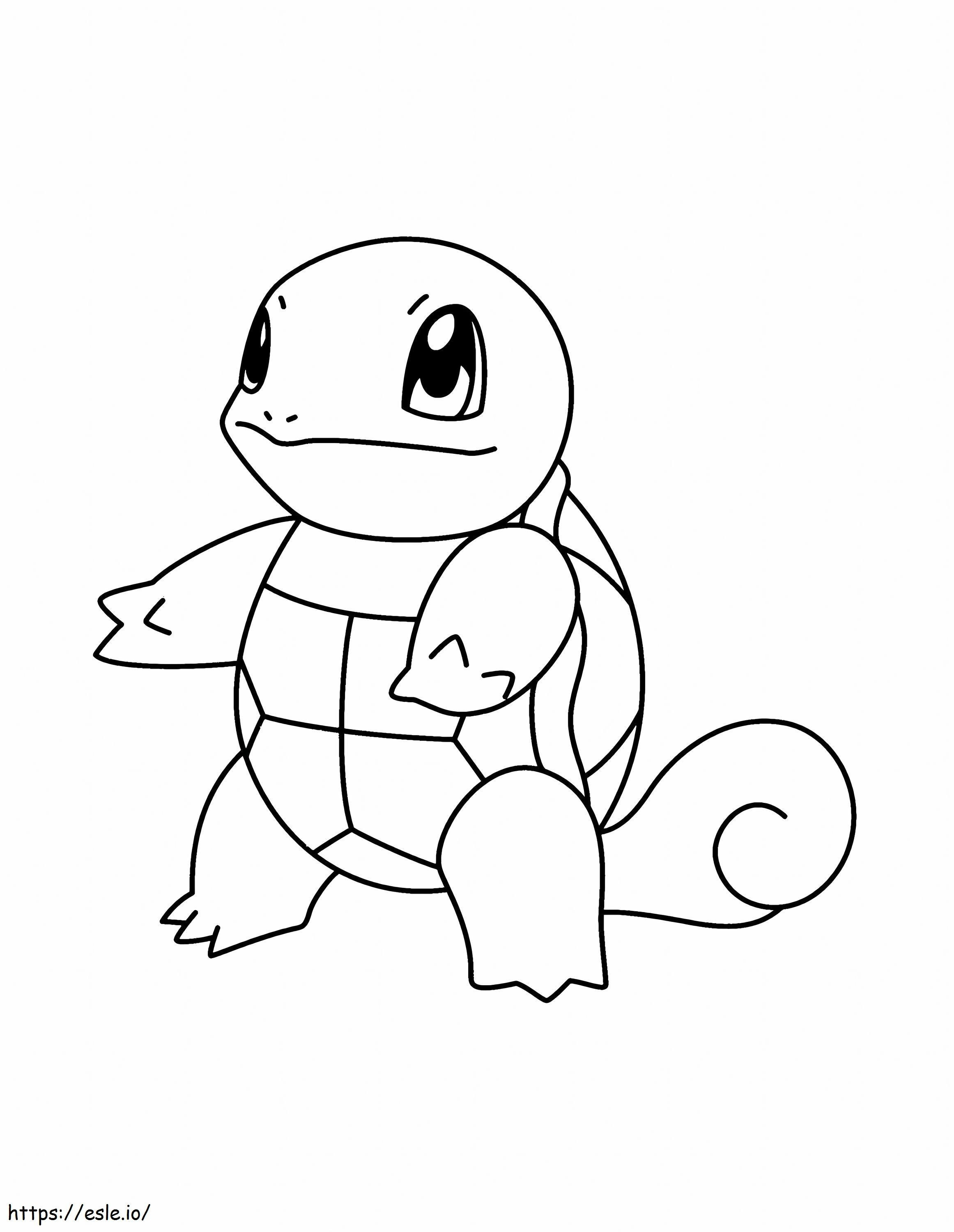 Squirtle sorridente em Pokémon para colorir