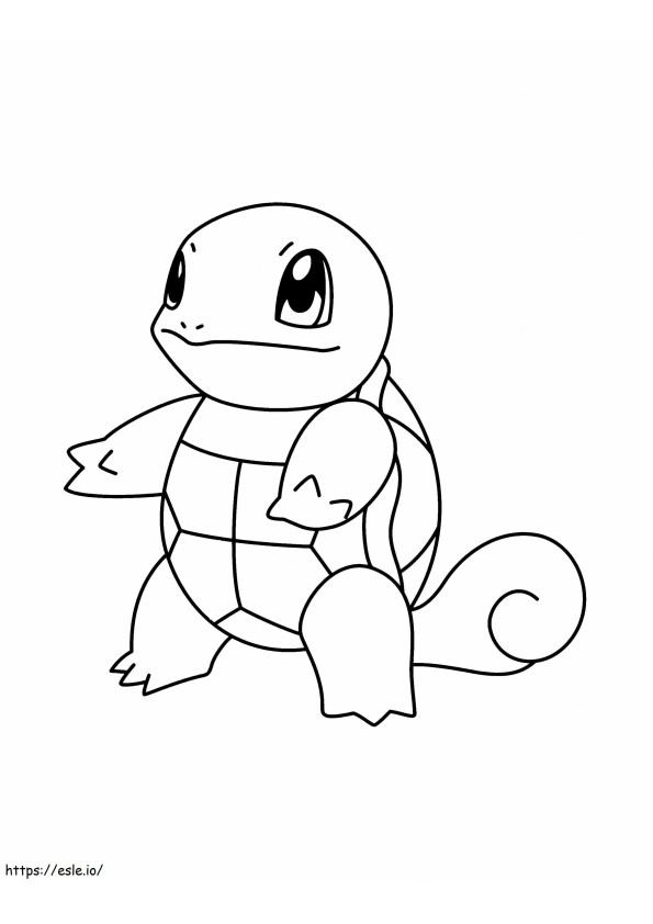 Squirtle sorridente em Pokémon para colorir
