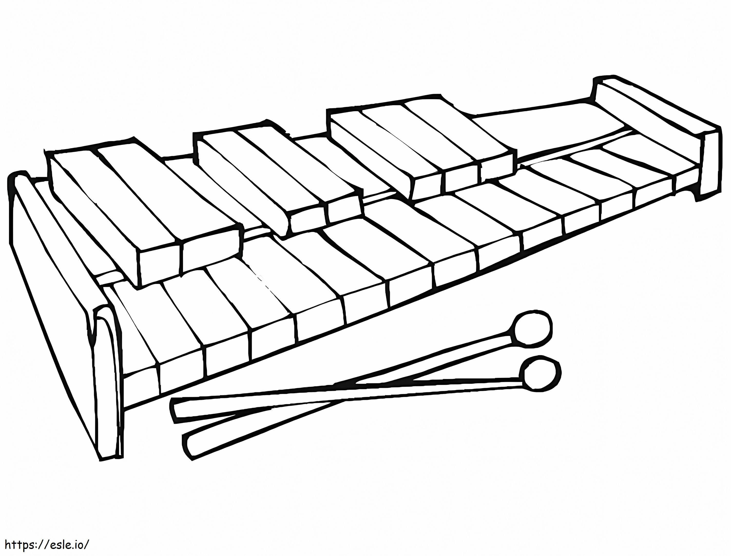 ノーマル木琴1 ぬりえ - 塗り絵